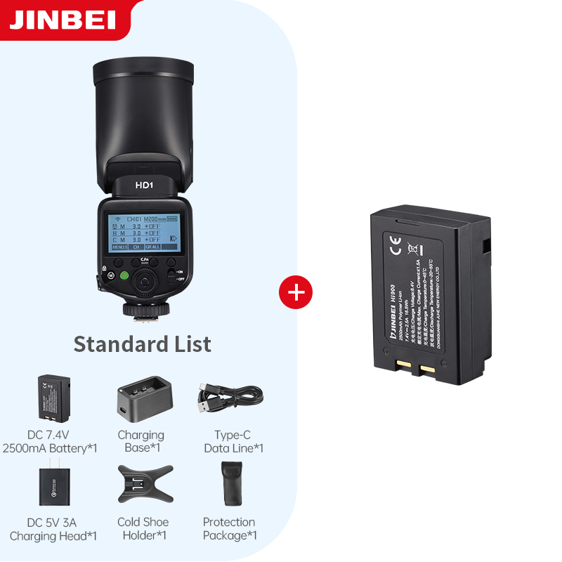 Good Lighting In Photography - ชุดไฟแฟลชกล้องถ่ายภาพกลางแจ้ง JINBEI HD-1 หัวกลม HSS Speedlite