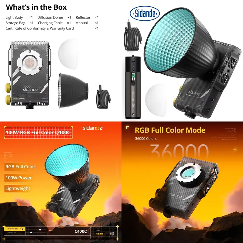 Photography Lighting Portable - แบรนด์สำหรับ Sidande Q100C Q100Lite ไฟเติมแสงสำหรับการถ่ายภาพระดับมืออาชีพแบบพกพา กำลังไฟสูง