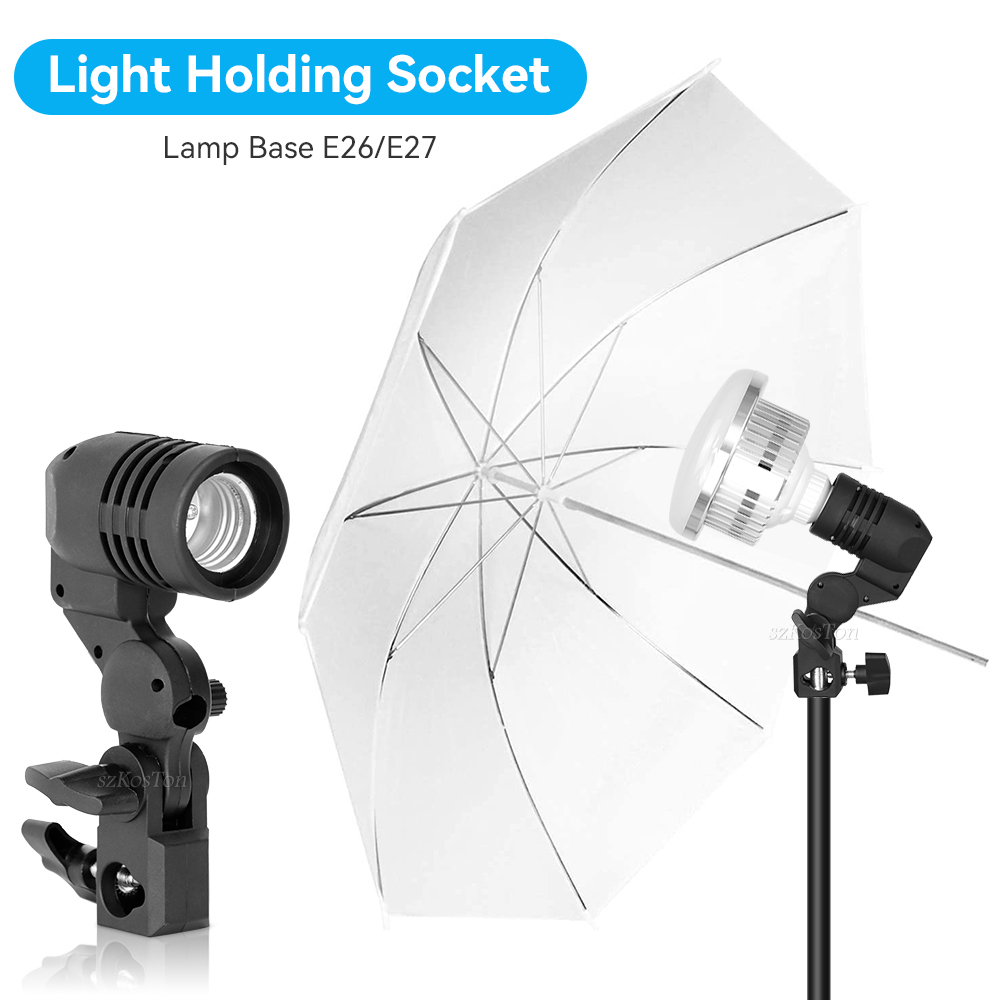 Photography Lightning - 2ชิ้น/1ชิ้น E27เดี่ยวที่ตั้งหลอดไฟร่มแฟลชยึดหลอดไฟสำหรับถ่ายภาพอุปกรณ์เสริมสำหรับสตูดิโอ