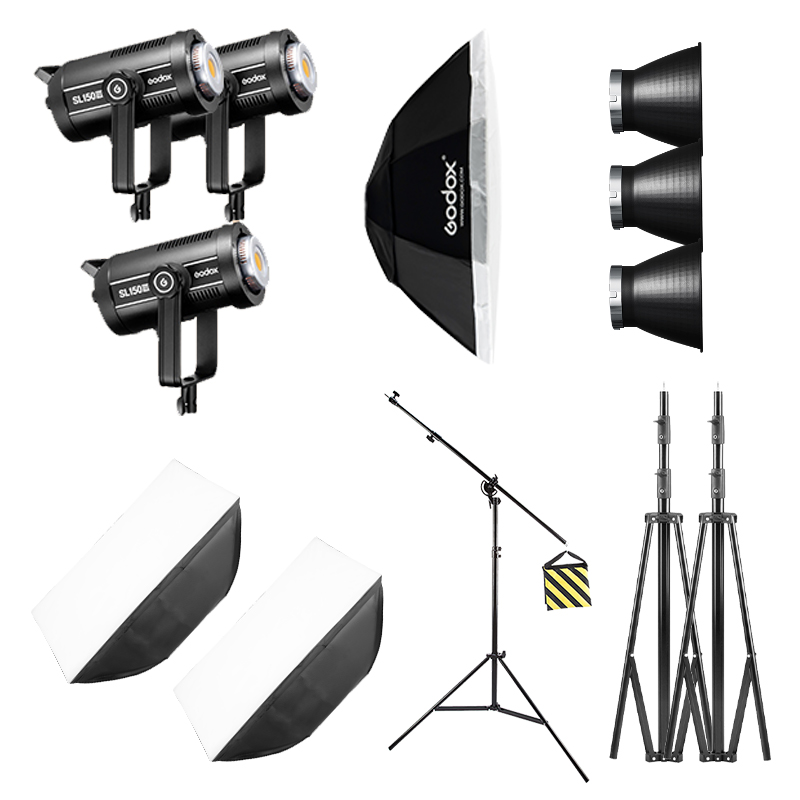Photography Using Lighting - ชุดไฟสตูดิโอสำหรับถ่ายภาพระดับมืออาชีพ MSGODOX SL150W ไฟ LED อุณหภูมิสี
