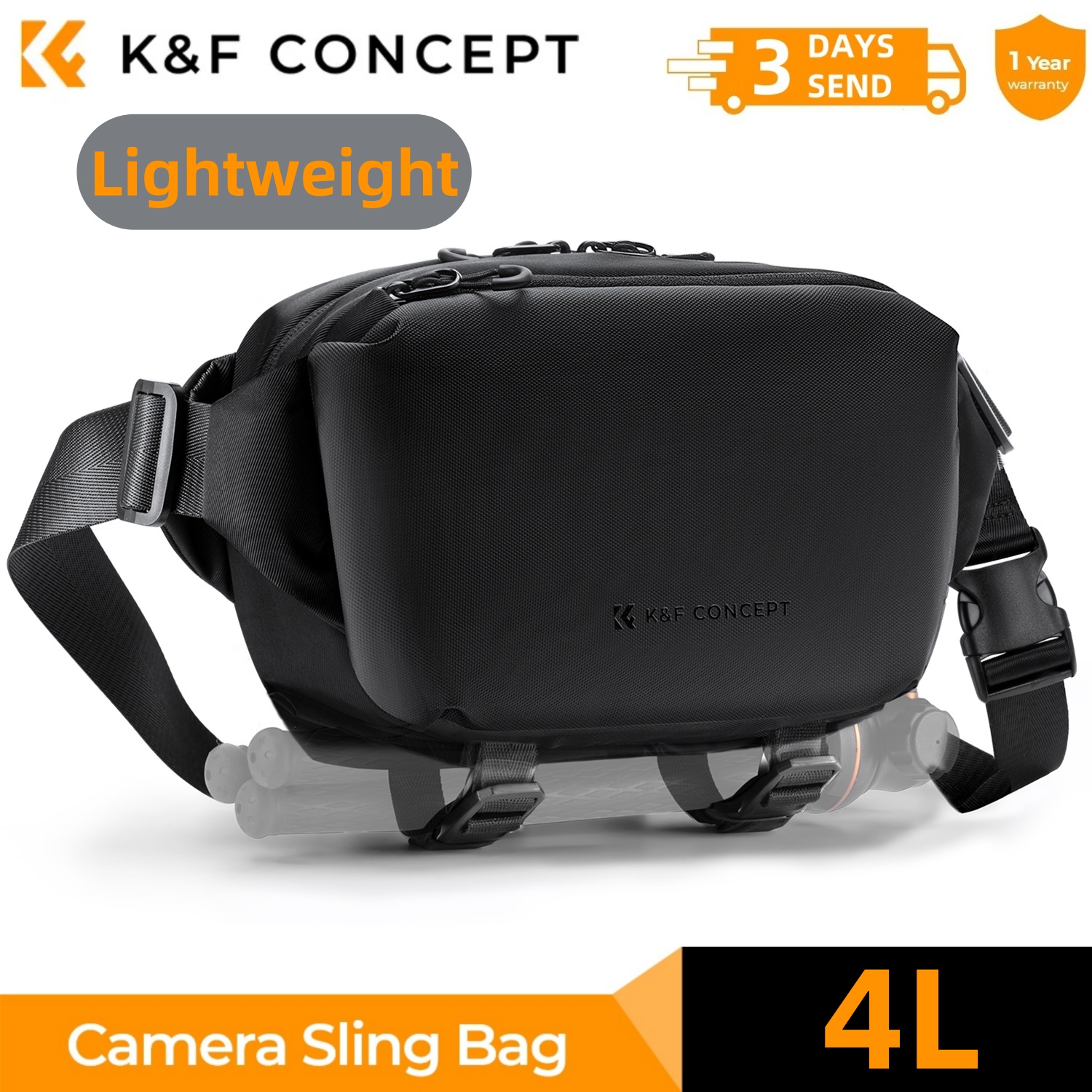 Photography Lighting Bag - K&F CONCEPT 4L กระเป๋ากล้องแบบสะพายไหล่น้ำหนักเบากระเป๋าสะพายไหล่สำหรับถ่ายภาพสำหรับแคนนอน โซนี่ DSLR