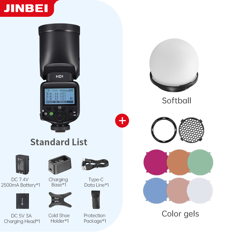 Good Lighting In Photography - ไฟแฟลชกล้อง JINBEI HD-1 สำหรับถ่ายภาพนอกสถานที่ แบตเตอรี่ Li-ion