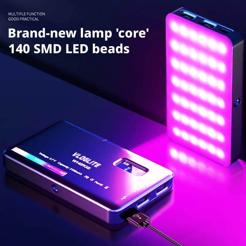 Photography Lighting Portable - ไฟเติม RGB แบบพกพาสำหรับมือถือ ไฟสำหรับการประชุมทางวิดีโอ ไฟถ่ายภาพวิดีโอบล็อก ไฟ