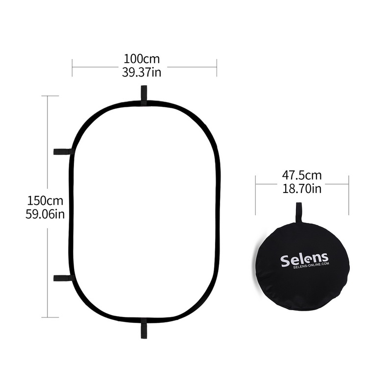 Photography Lighting Bag - 100X150CM พับ Oval สะท้อนแสง Soft Light