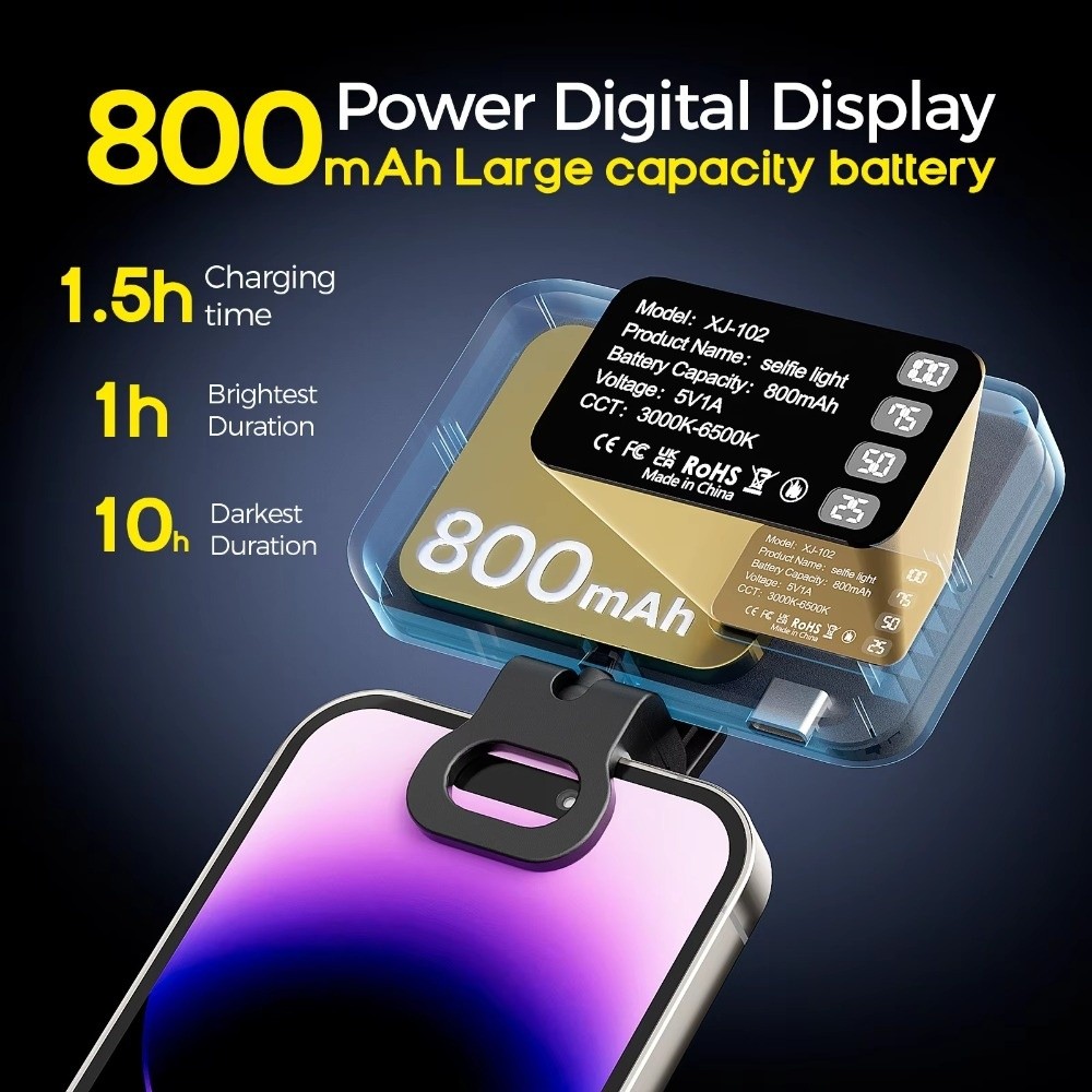 Photography Using Lighting - ไฟเซลฟี่ LED 800/1000mAh 3 โหมด ชาร์จ