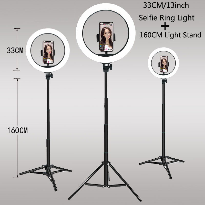 Photography Lighting Set Up - 26 33 ซม.ไฟวิดีโอหรี่แสงได้Selfie LED Light USBแหวนโคมไฟขาตั้งขาตั้งกล้องMake