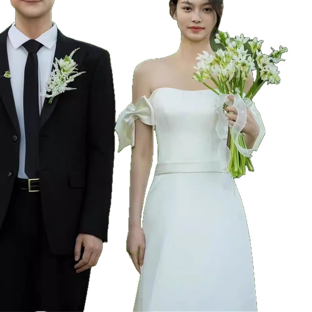 ชุดแต่งงานสไตล์เฮเบ้ผ้าซาตินสี - Photography Lighting Style บทวิจารณ์และราคา