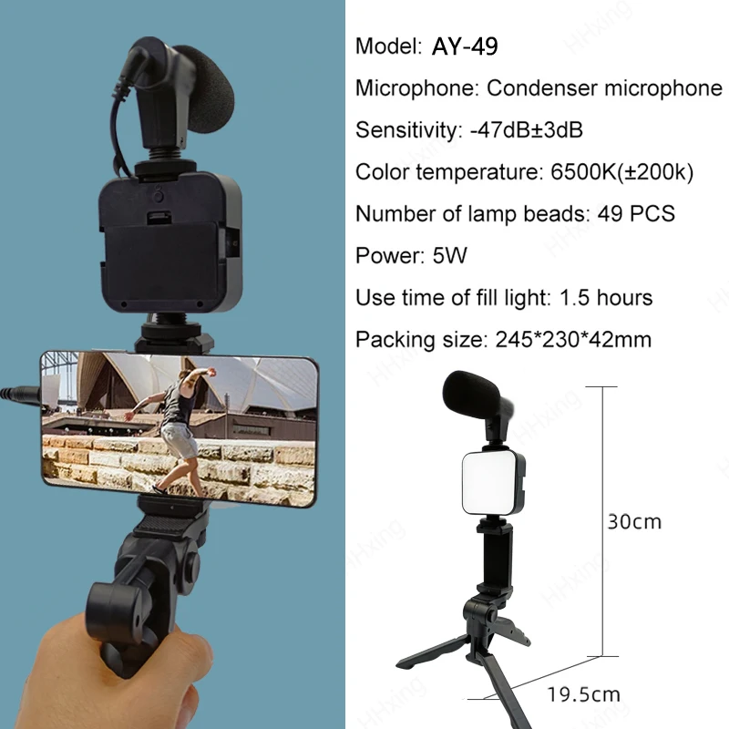 สมาร์ทโฟน Vlogging ชุดขาตั้งกล - Photography Led Lighting Kit บทวิจารณ์และราคา