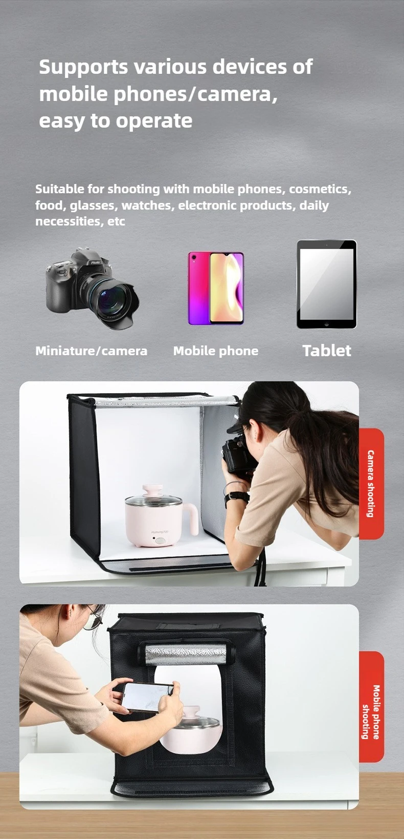 40 ซม.การถ่ายภาพ LED สตูดิโอไล - Photography Led Lighting Kit บทวิจารณ์และราคา