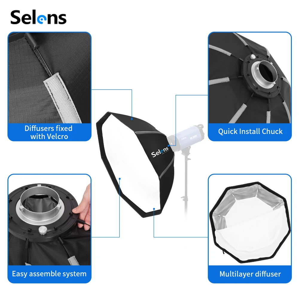 ซอฟต์บ็อกซ์แบบร่ม Selens 82/10 - Photography Umbrella Lighting Setup บทวิจารณ์และราคา