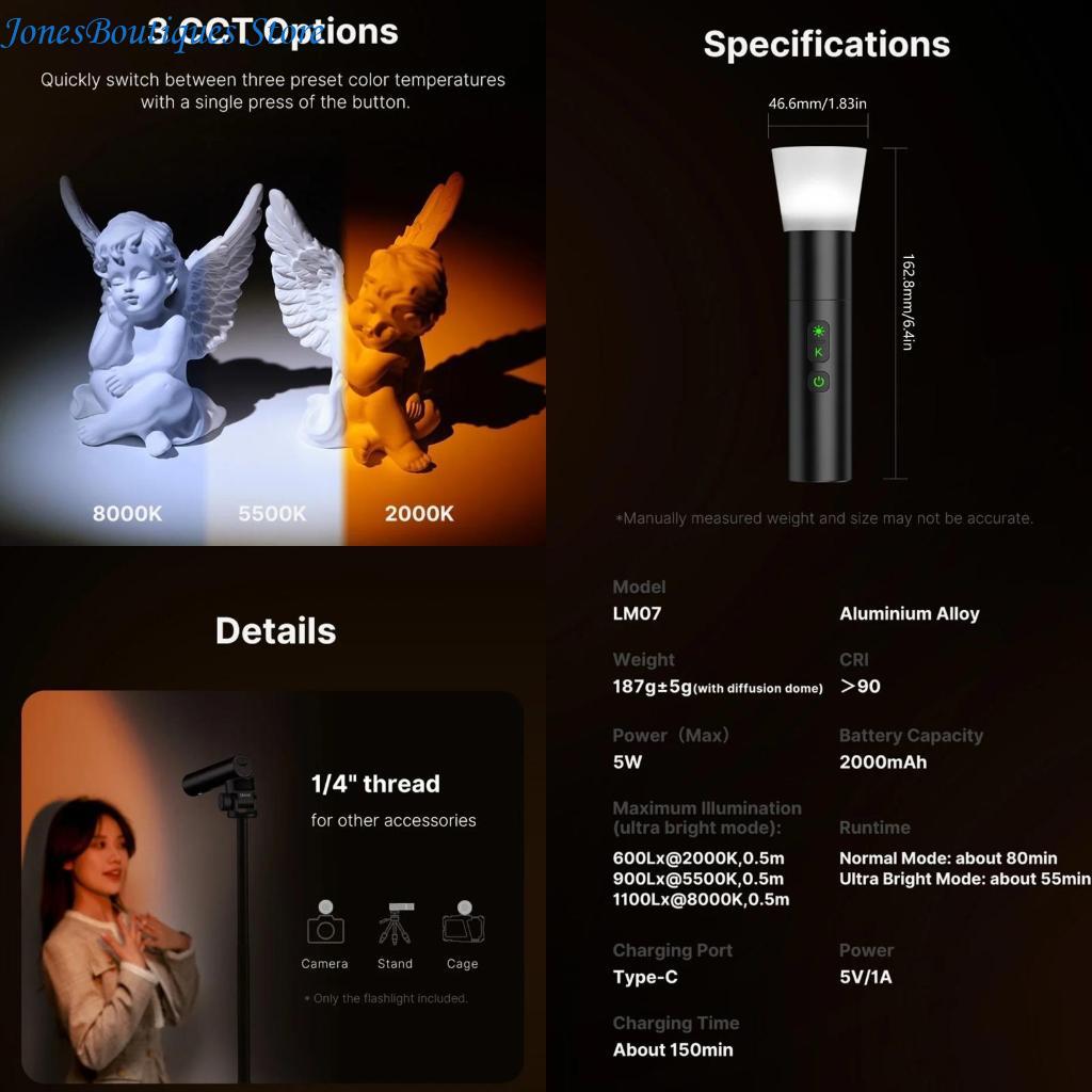 LM07 วิดีโอไฟฉายไฟฉายปรับอุณหภ - Photography Using Lighting บทวิจารณ์และราคา