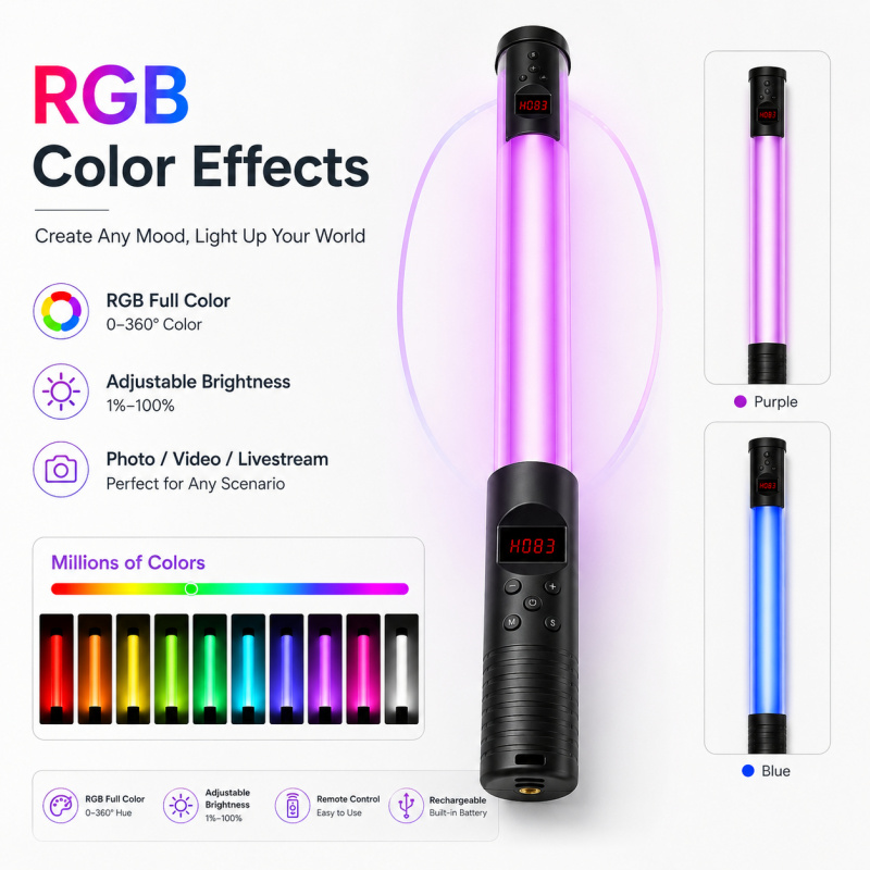 ไฟวิดีโอแบบพกพา RGB, ไฟ LED เต - Torjim Rgb Photography Video Lighting บทวิจารณ์และราคา