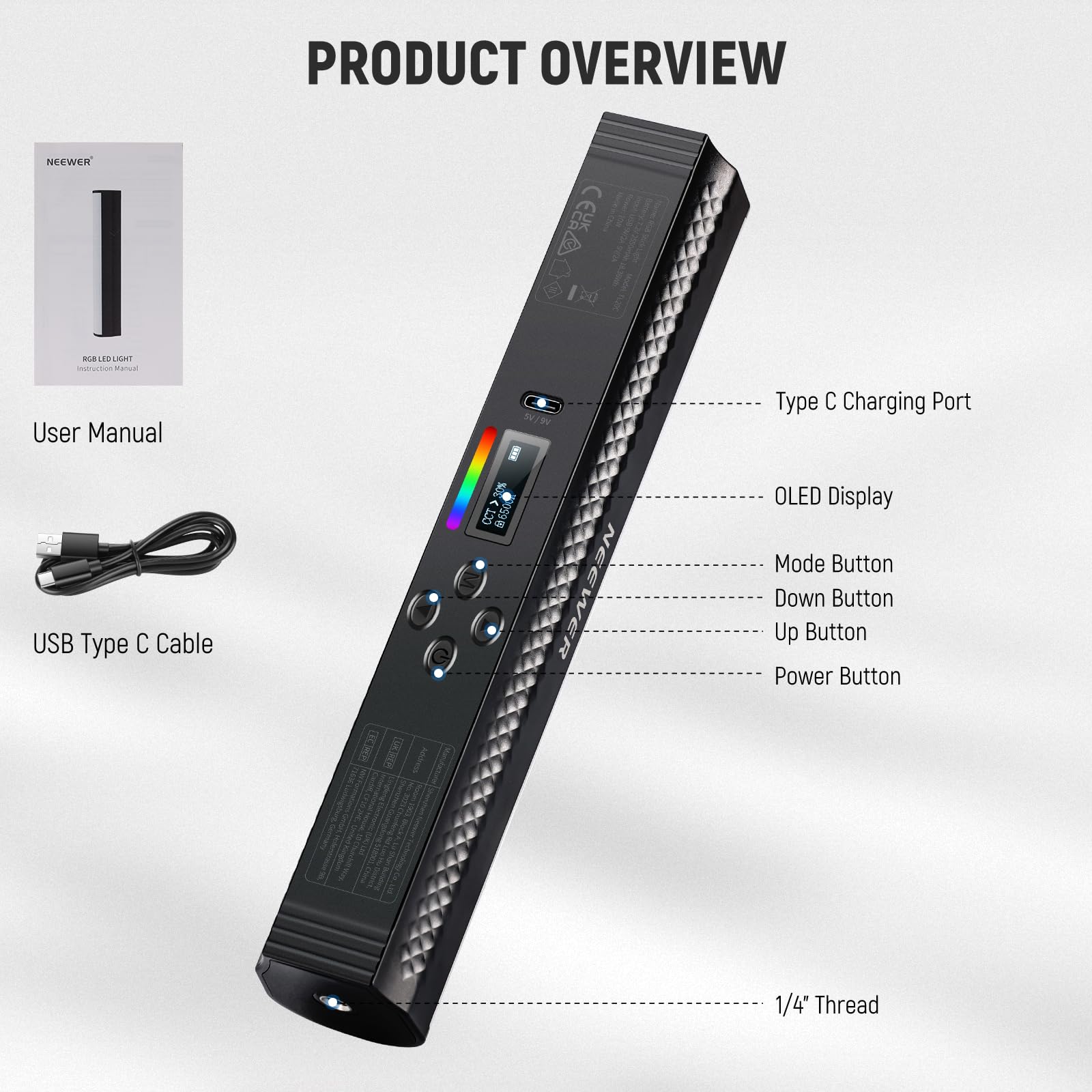 NEEWER RGB Light Wand พร้อม AP - Torjim Rgb Photography Video Lighting บทวิจารณ์และราคา