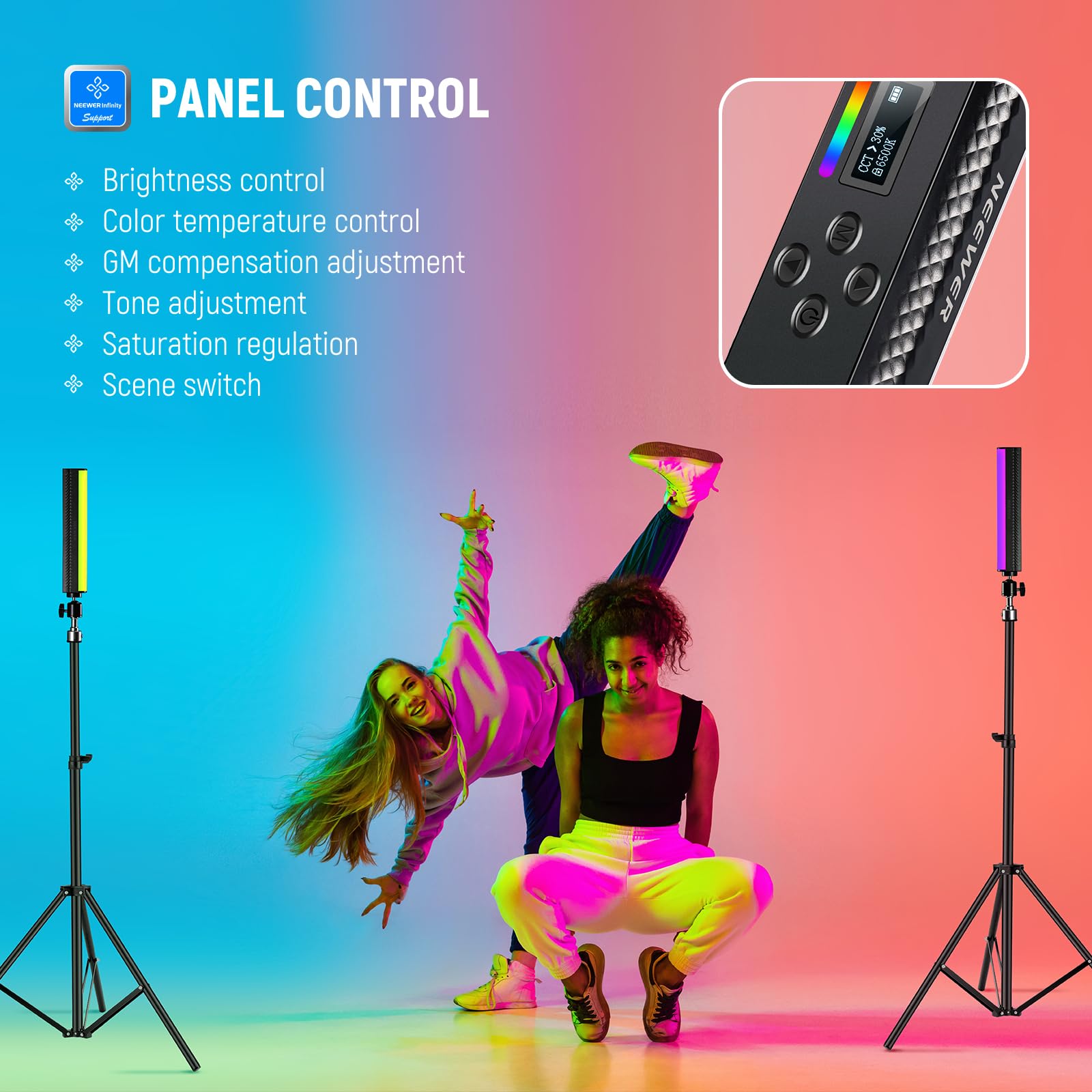 NEEWER RGB Light Wand พร้อม AP - Torjim Rgb Photography Video Lighting บทวิจารณ์และราคา