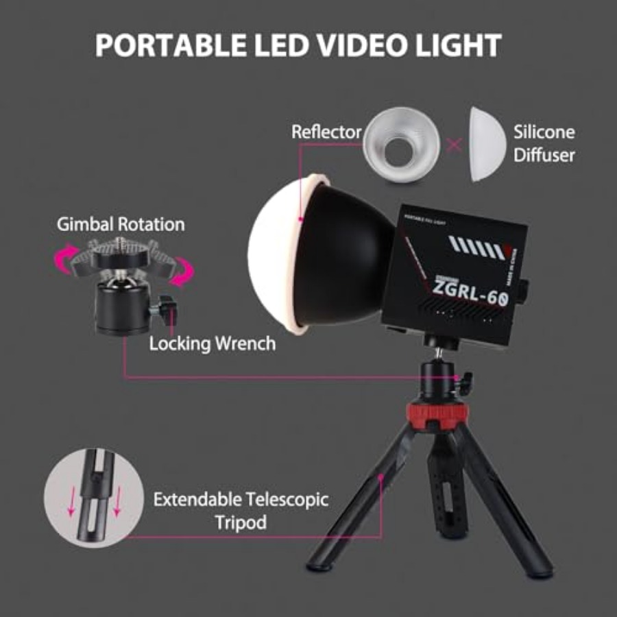 ไฟวิดีโอ LED COB 60W แบบพกพาพร - Photography Lighting Portable บทวิจารณ์และราคา