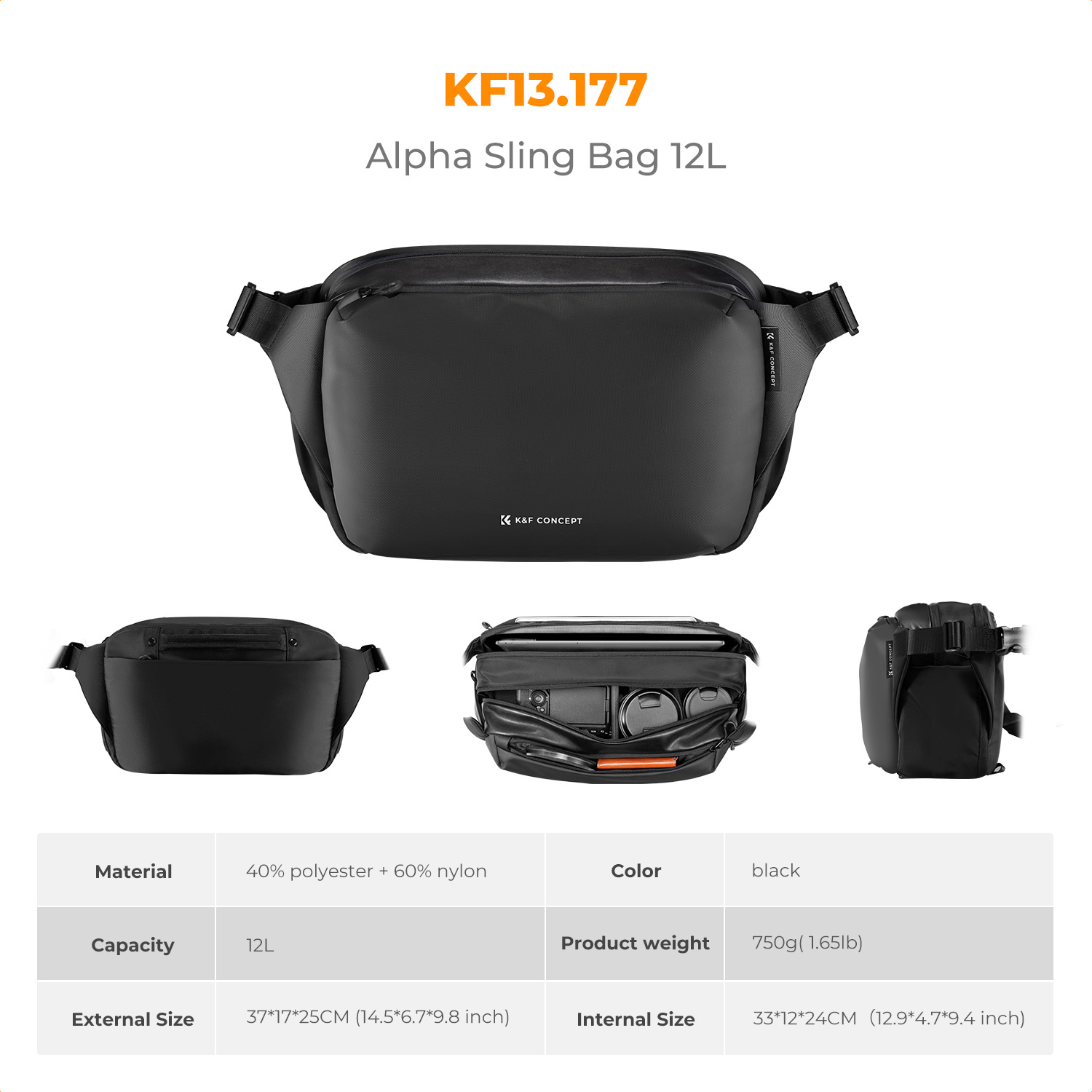 K&F CONCEPT 12L/10L กระเป๋ากล้ - Photography Lighting Bag บทวิจารณ์และราคา