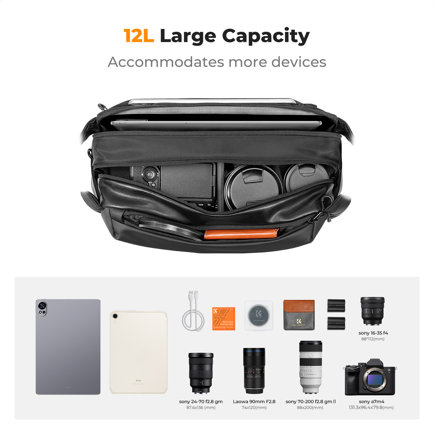 K&F CONCEPT 12L/10L กระเป๋ากล้ - Photography Lighting Bag บทวิจารณ์และราคา
