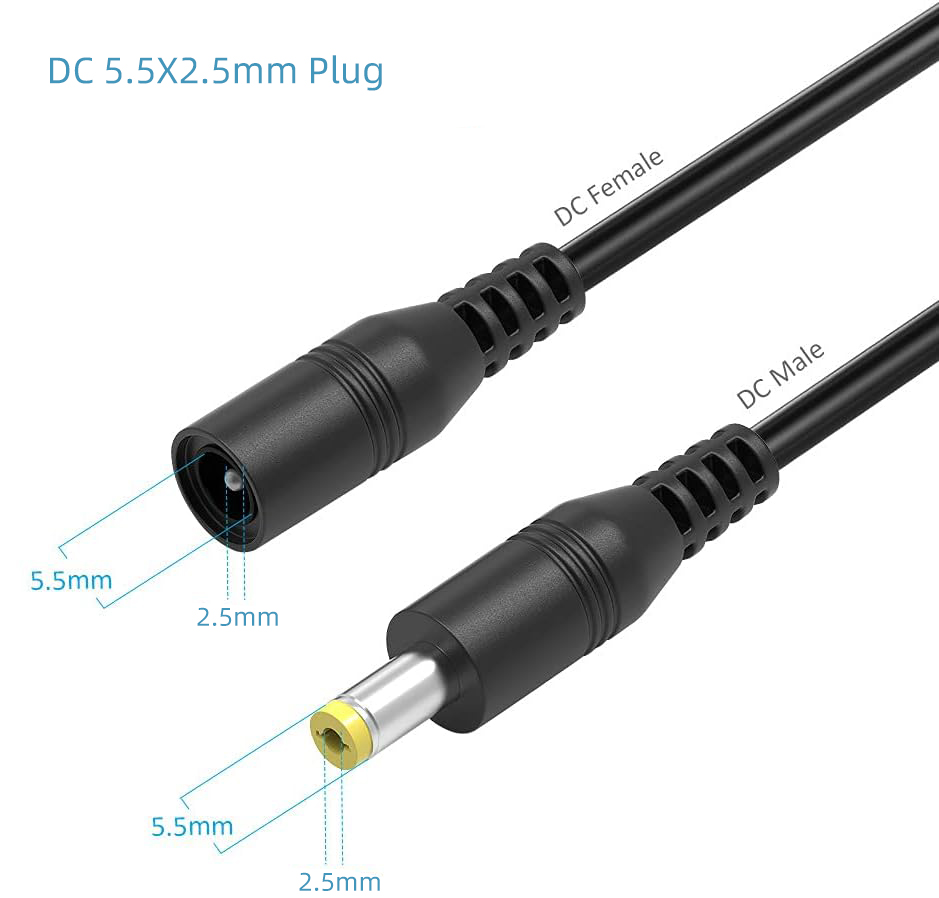 DC ปลั๊กขั้วไฟสาย5.5X2.5มม.อะแ - Photography Led Lighting Kit บทวิจารณ์และราคา