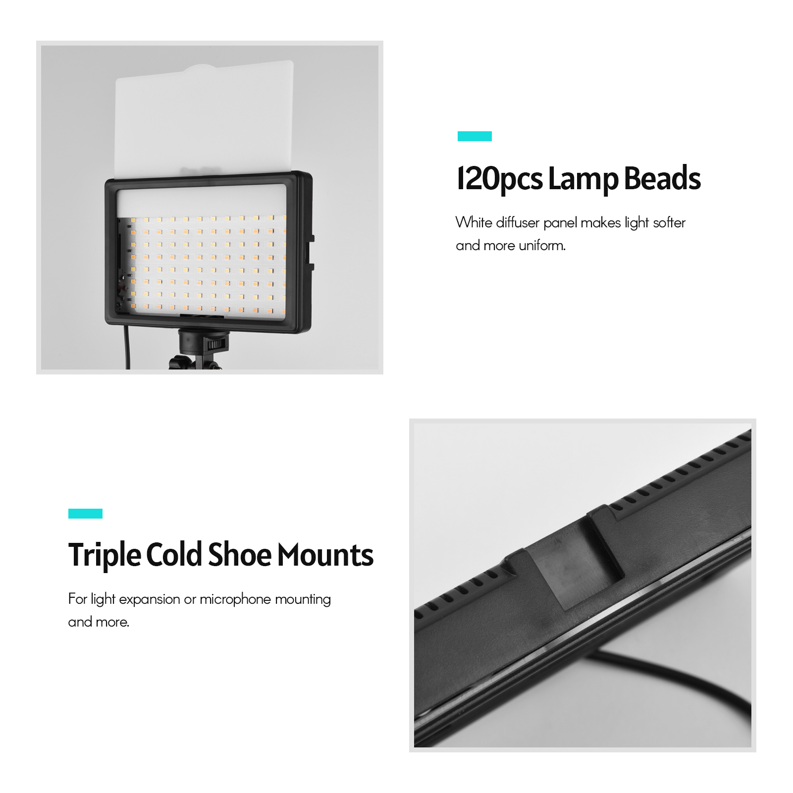 Andoer ชุดแฟลชวิดีโอ LED 2ชิ้น - Photography Led Lighting Kit บทวิจารณ์และราคา