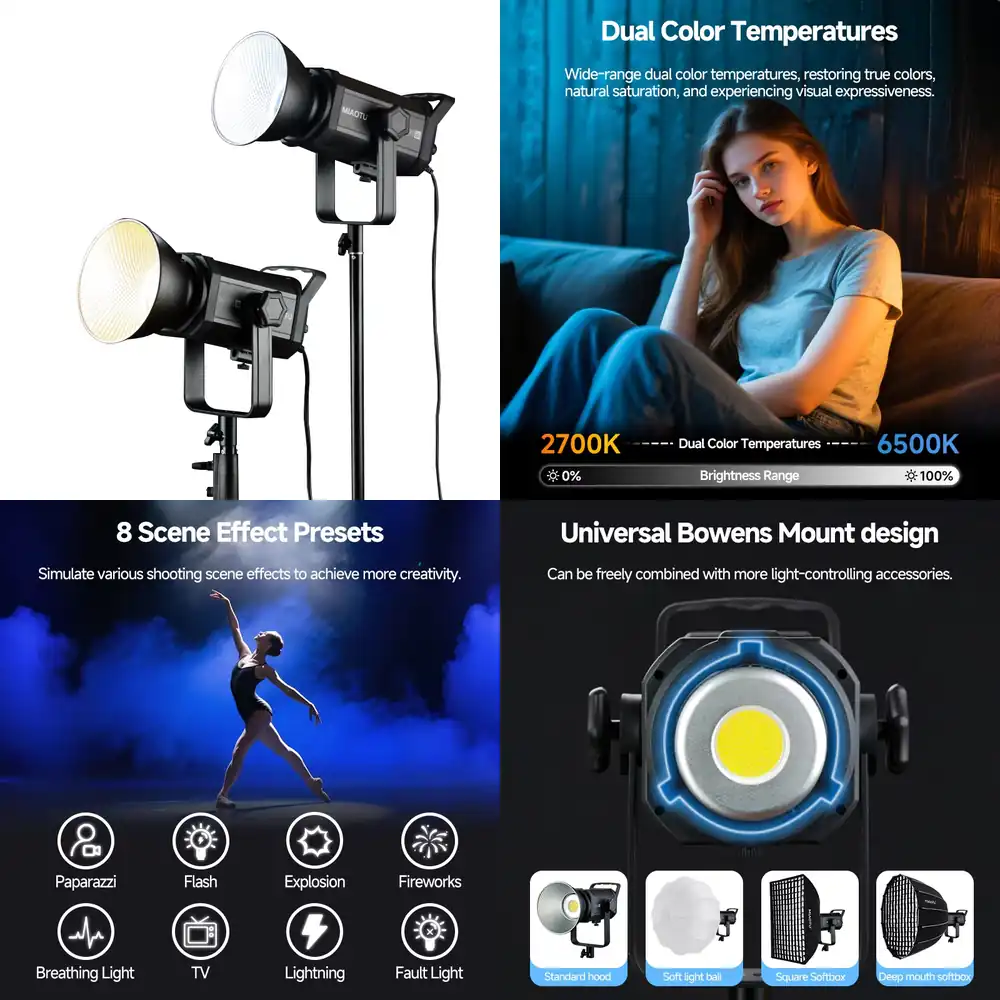 ไฟถ่ายภาพกำลังสูง MiaoTu 300w  - Photography Lighting Direction บทวิจารณ์และราคา