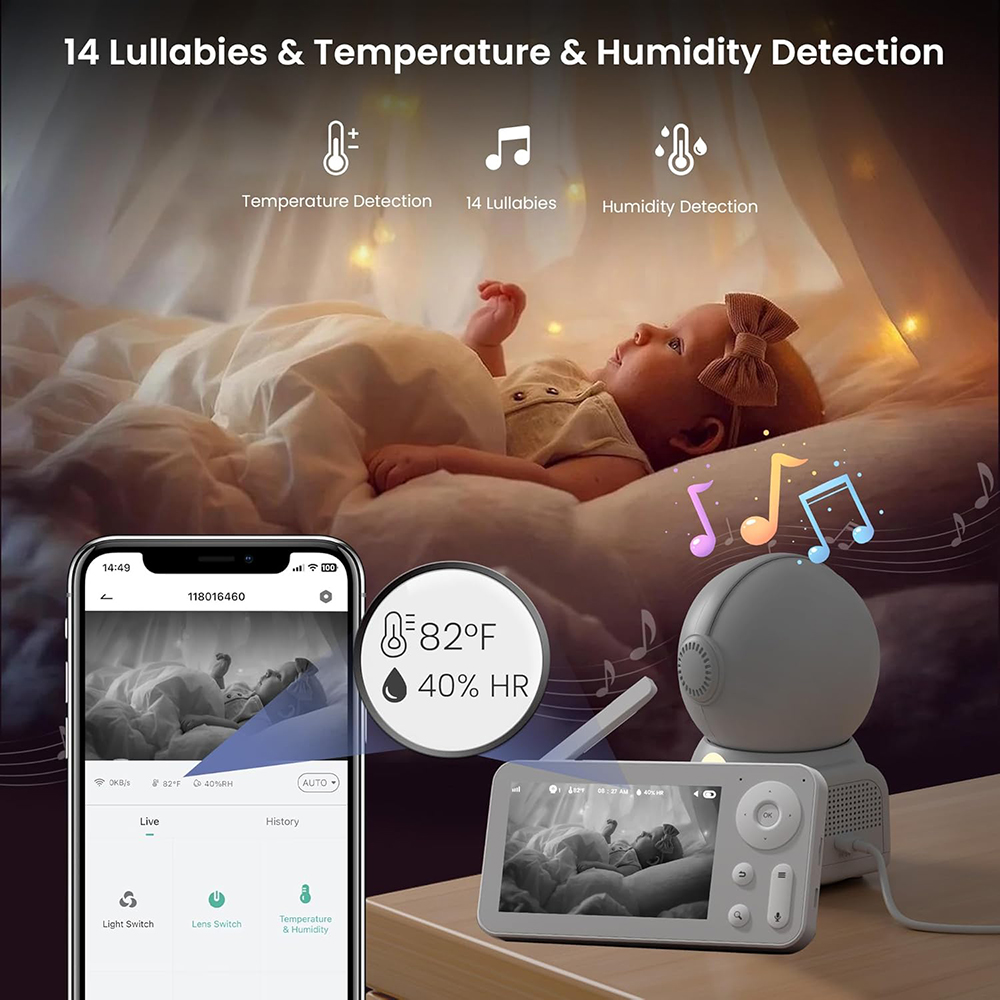 2K Baby Monitor พร้อม 2 กล้องแ - Torjim Rgb Photography Video Lighting บทวิจารณ์และราคา