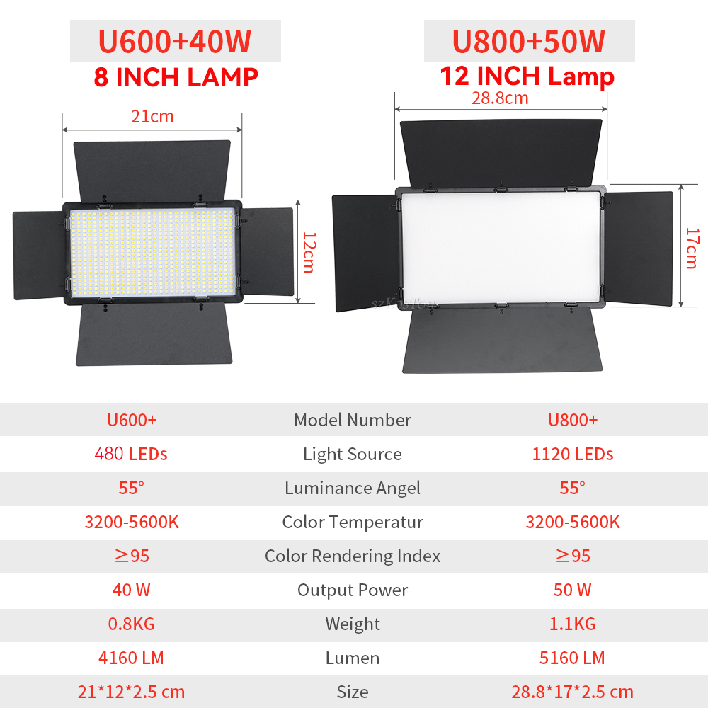 U800 U600 LED Photo Studio แฟล - Photography Lighting System บทวิจารณ์และราคา